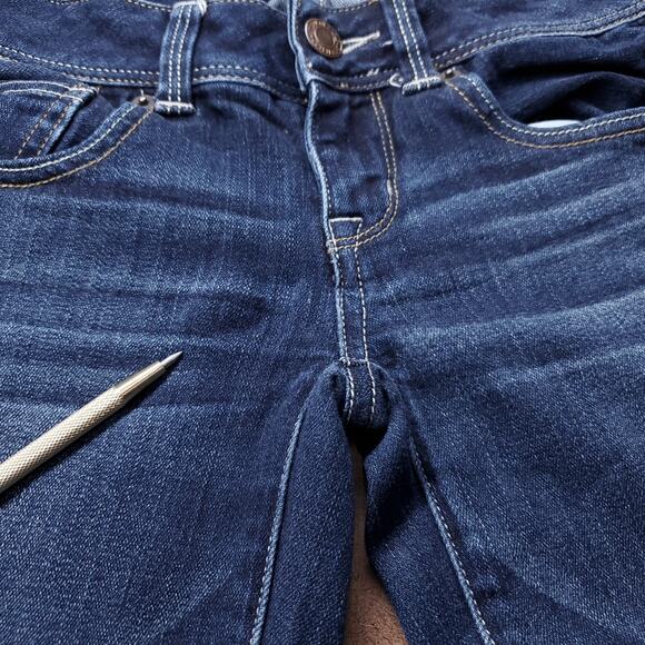 American Eagle Slim Boot Jeans Women 2 Dark Blue Y2K Sustainable Retro Cowgirl - Picture 3 of 12